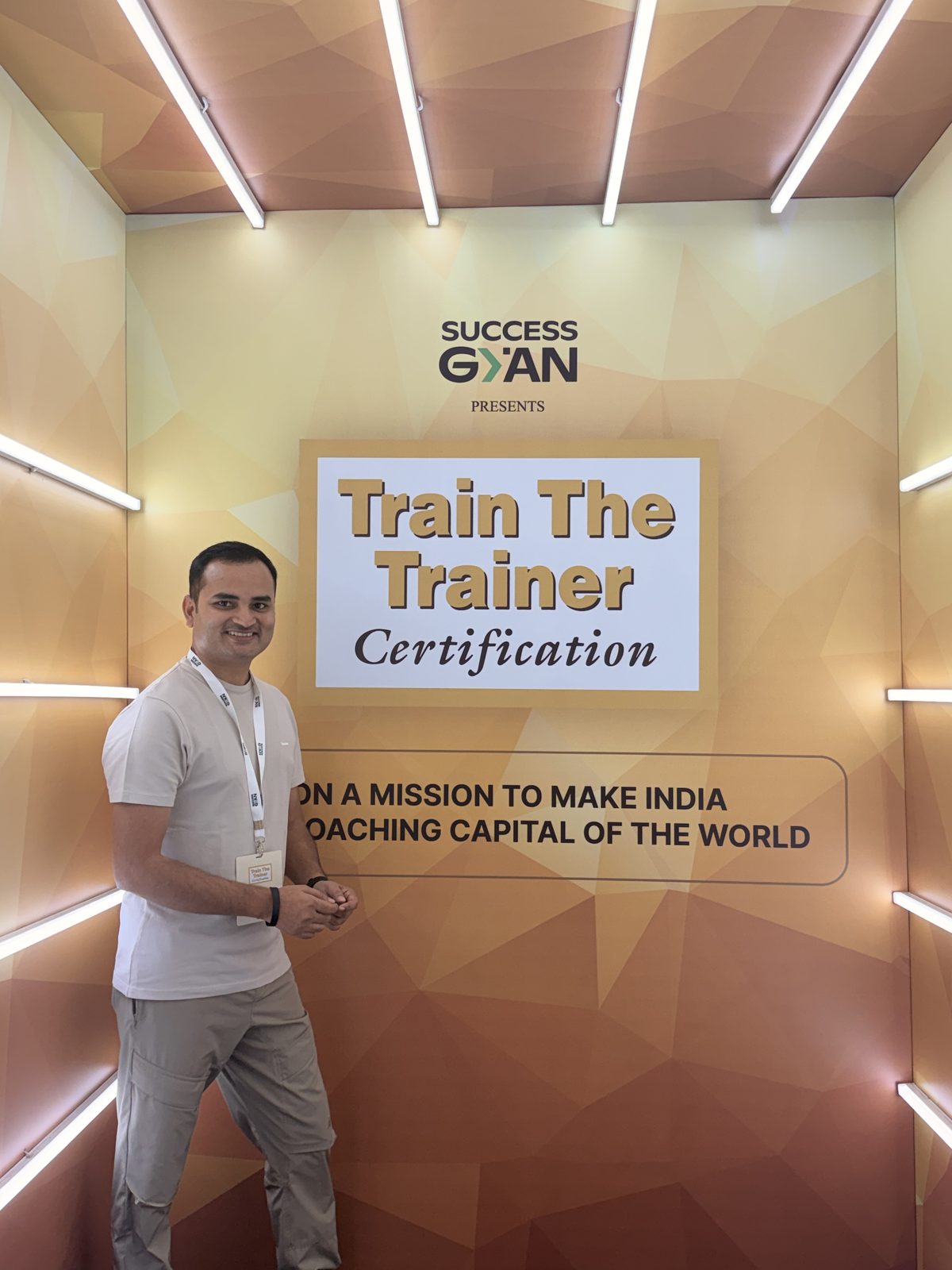 Akshay Mishra at the Train The Trainer Certification backdrop